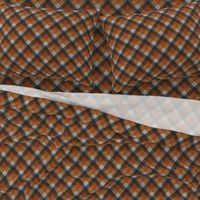 Fall Textured Plaid 2 - orange, gold, grey -medium scale