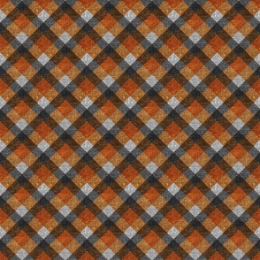Fall Textured Plaid 2 - orange, gold, grey -small scale