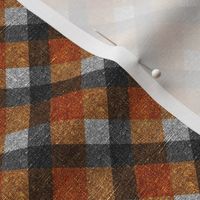 Fall Textured Plaid 2 - orange, gold, grey -extra small scale
