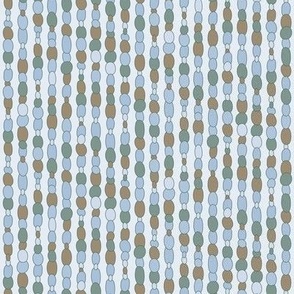 Mini small  scale Polished organic smooth irregular oval shape vertical stripe  in  forest green, cool grey, soft yellow and pale blue:  for apparel, wallpaper, duvet cover, curtains, soft furnishings and home décor items