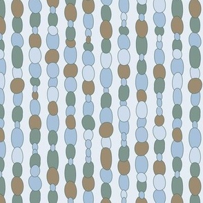 Medium small  scale Polished organic smooth irregular oval shape vertical stripe  in  forest sage green, cool grey, soft yellow and pale blue:  for apparel, wallpaper, duvet cover, curtains, soft furnishings and home décor items