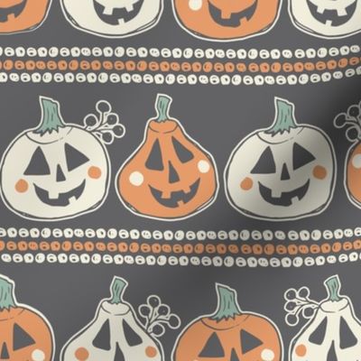 Large, Cute Halloween Jack-o-Lantern Pumpkin Stripes