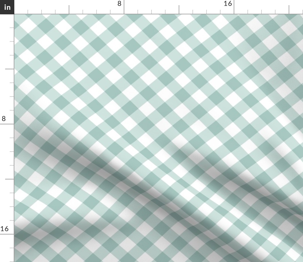 Sea Glass Gingham Large Bias