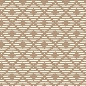 Quill Diamond: Chestnut Brown & Antique White Geometric, Lodge, American Indian, Cabin, Southwest