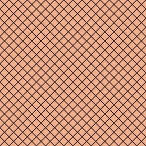 DSC1  - Small - Diagonal Grid in Peach and Brown