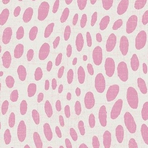 large pale pink dots on linen texture
