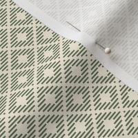 Quill Diamond light: Sage Green & Antique White  Geometric, Lodge, American Indian, Cabin, Southwest