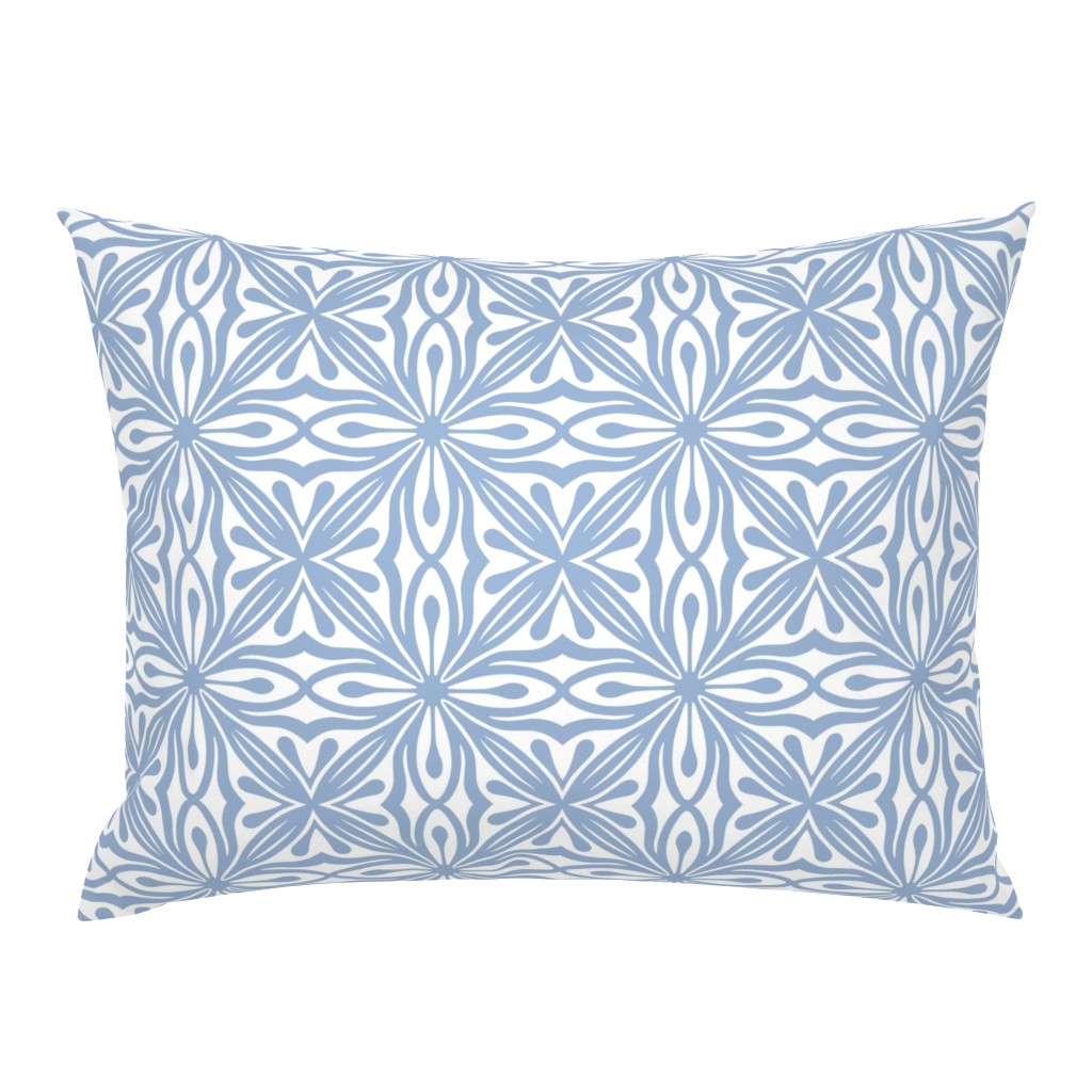 cerulean blue ornament on a white background