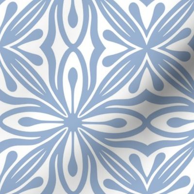 cerulean blue ornament on a white background