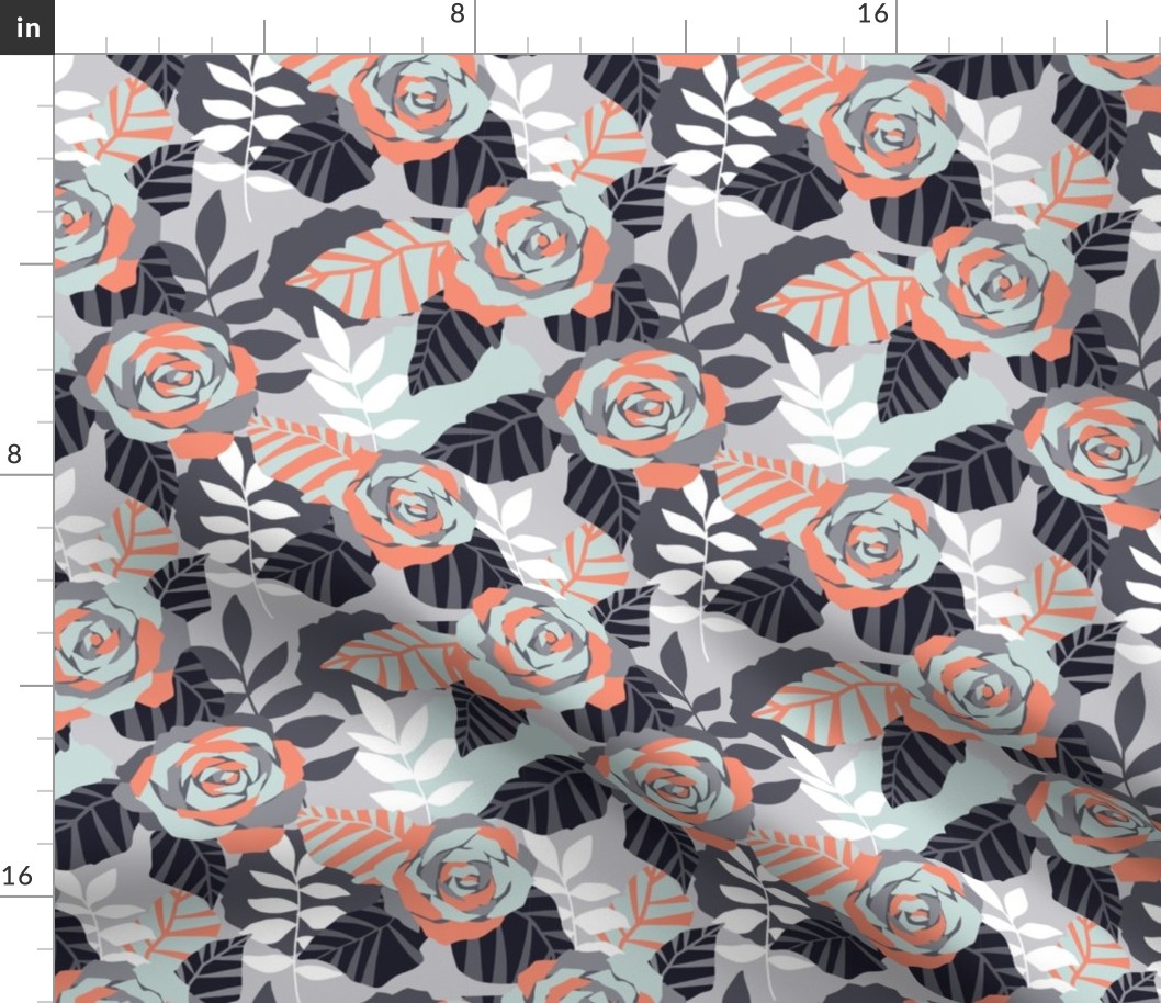 Abstract Roses Pattern Colourway 2
