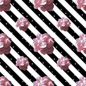 Roses on diagonal stripes