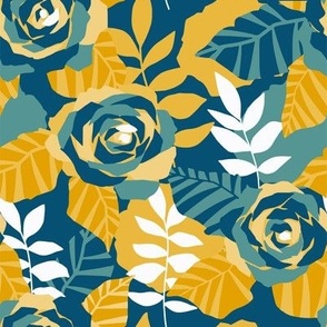 Abstract Rose Pattern Colourway 3