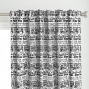 LDS Young Women Values Subway Art Fabric - Black and White