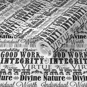 LDS Young Women Values Subway Art Fabric - Black and White