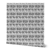 LDS Young Women Values Subway Art Fabric - Black and White