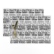 LDS Young Women Values Subway Art Fabric - Black and White