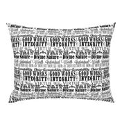 LDS Young Women Values Subway Art Fabric - Black and White