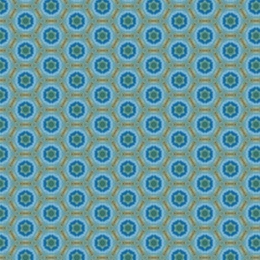 Hexagon Kaleidoscope Blue Brown Green