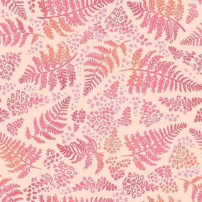 Ferns in midlennialpink