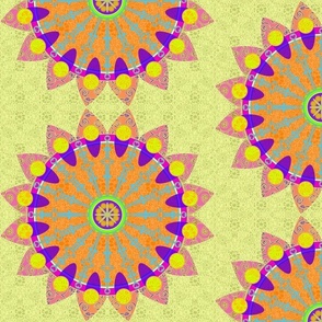 12" Sunny Carousel Batik Mandala Patchwork