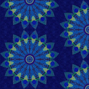 12" Dark Carousel Batik Mandala Patchwork