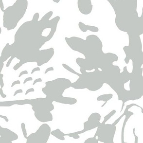 Dove Gray White Abstract Floral Jumbo