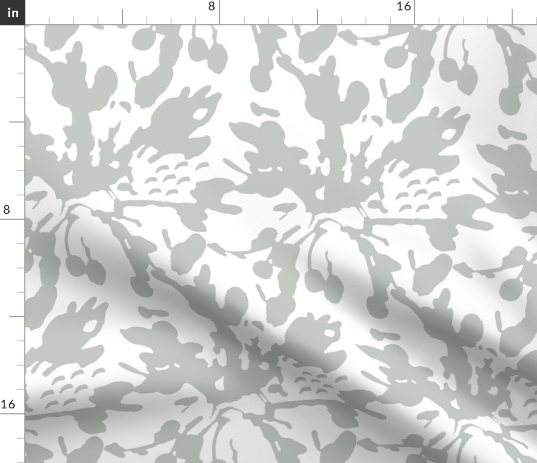 Dove Gray White Abstract Floral Jumbo