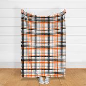 (jumbo scale) Halloween watercolor plaid - orange, grey, and black - C21