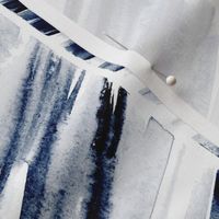 (large scale) watercolor feather - navy C21