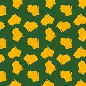 Wisconsin State Tossed | Small Scale | Green and Gold Wisconsin | Football | Green Bay | Packer | Cheesehead