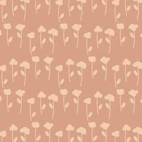 Country cottage flower design in light brown