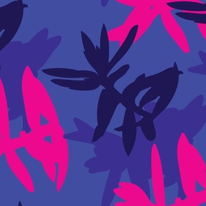 Succulents in Abstract - Pink, Purple & Navy