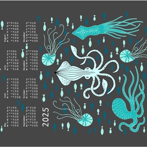 tangled turquoise tea towel calendar 2024