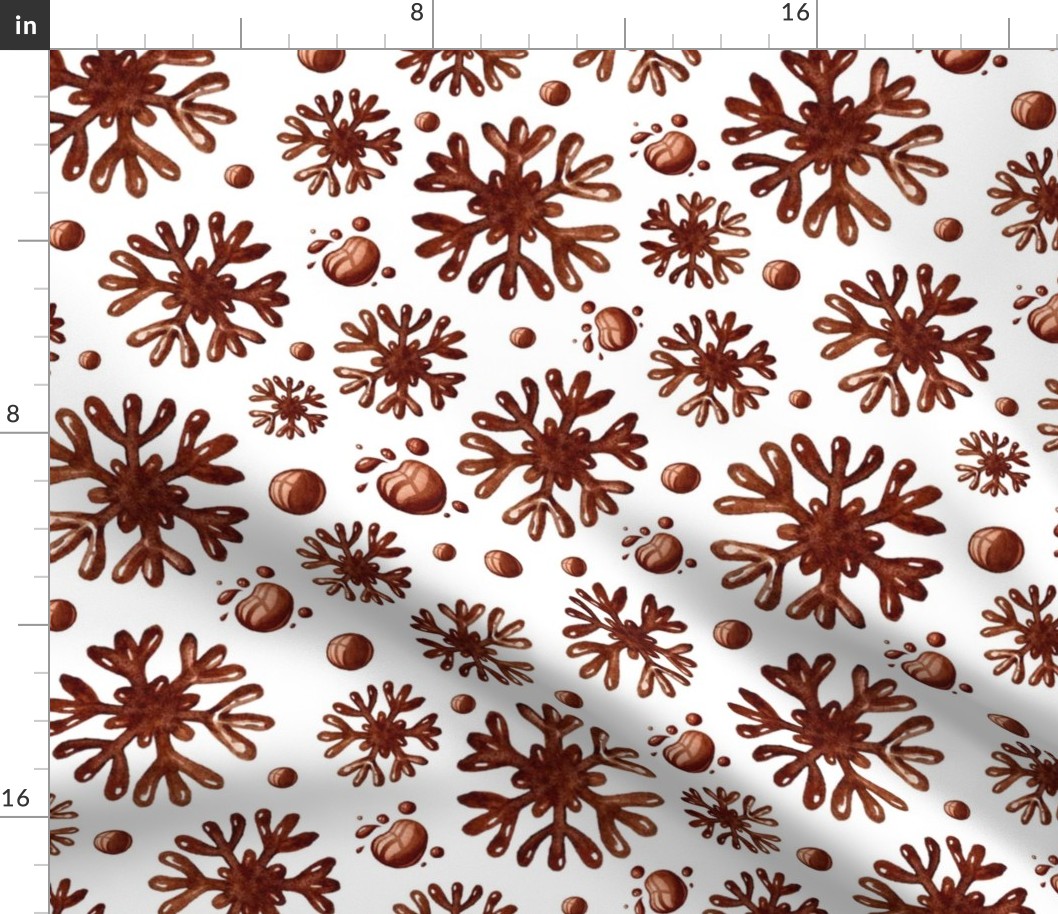 Large Scale Chocolate Winter Snowflakes 