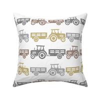 Large Scale Farm Tractors and Wagons Neutral Colors
