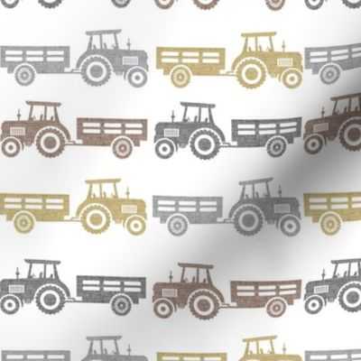 Medium Scale Farm Tractors and Wagons Neutral Colors