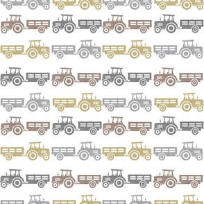 Medium Scale Farm Tractors and Wagons Neutral Colors