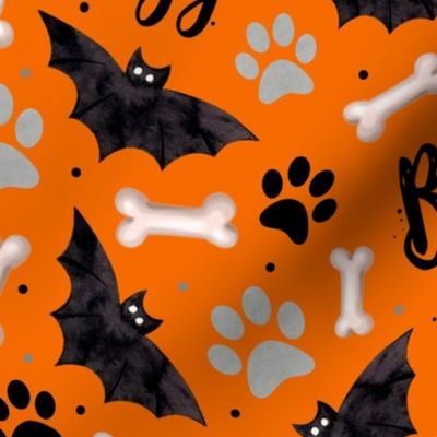 Large Scale Batshit Crazy Paw Prints and Bats Sarcastic Dog