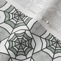 Web Deco- Marble Textured Geometric- White Sea Green Grey- Small Scale