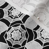 Web Deco- Marble Textured Geometric- Black and White- Small Scale