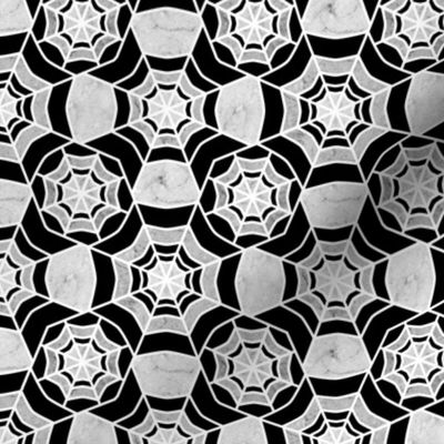 Web Deco- Marble Textured Geometric- Black and White- Small Scale