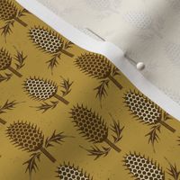 (M) Thistles block print mustard