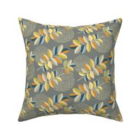 Autumn Rainbow Leaves-Grey-S