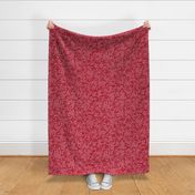 Bigger Scale Damask Floral Pink on Red