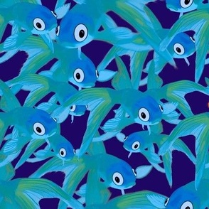 Blue fishies on indigo