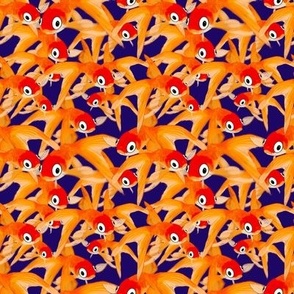 Orange goldfishies on indigo