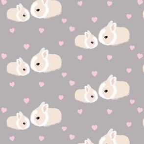 Fluffy bunnies and hearts 