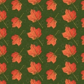 Watercolor Fall Leaves (medium) - olive and emerald green