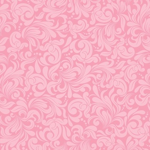 Bigger Scale Damask Floral Two Tone Baby Pink