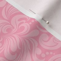 Smaller Scale Damask Floral Two Tone Baby Pink